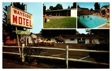 Framingham MA Massachusetts Wayside Motel Pool Multi-View Chrome Postcard picture