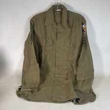 Vintage WWII U.S. Army Wool Shirt 15/33 W/Airborne Patch-See Photos-Flaws picture