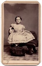 ANTIQUE CDV C. 1860s CUTE GIRL DIED AT 12 FROM NEURALGIA FREDERICK MARYLAND picture