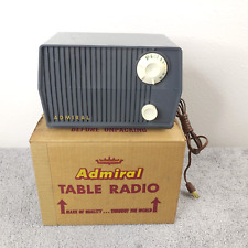 Admiral 4L20A Tube Radio Vintage AM Tabletop Mini Gray MCM In Original Box Works picture
