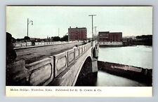 Waterloo IA-Iowa, Melan Bridge, Antique Vintage Souvenir Postcard picture