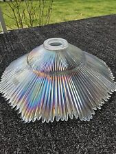 Vtg Super RARE L.E. Smith Clear Carnival Glass Lg Ribbed Lamp Shade Numbered  picture