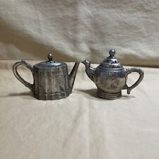 Vintage Godinger Silver Plated Art Coffee & Tea Pot Salt and Pepper Shakers picture