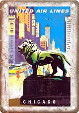 Metal Sign - Vintage Chicago Travel Poster - Retro Look Reproduction T299 picture
