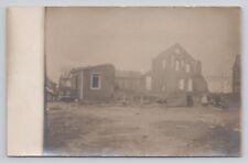 Postcard RPPC Destroyed Collapsed building after disaster c1908 children picture