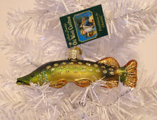 2009 OLD WORLD CHRISTMAS - PIKE FISH -BLOWN GLASS ORNAMENT NEW W/TAG picture