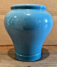Vintage Teal Color Pottery vase Fortnum & Mason London picture