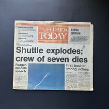 Vtg NASA Challenger Space Shuttle Explosion Jan 28, 1986 Florida FL Newspaper #3 picture