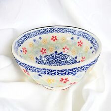 Poland Pottery Bowl Dish Boleslawiec Hand Made In Poland Ceramic Multicolor picture