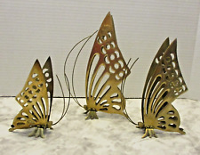 Vtg Brass Butterfly Set of 3 Free Standing MCM Mid Century Butterflies Decor picture