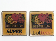 Lot Of 2 VTG Fruit Of The Loom Enamel Pin Advertise Super Cotton & Lofteez picture