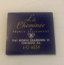 Vintage La Cheminee Matchbook French Restaurant  Full Unstruck Ad Matches picture