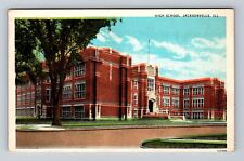 Jacksonville IL-Illinois, Panoramic Public High School Antique Vintage Postcard picture