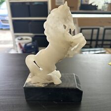ITALIAN MARBLE Rearing Stallions- large Equine Statue picture