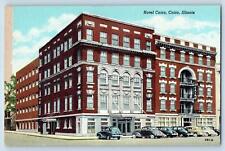 c1940's Hotel Cairo & Restaurant Building Classic Cars Cairo Illinois Postcard picture