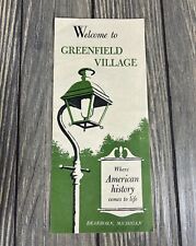 VTG Welcome To Greenfield Village Dearborn MI Brochure Pamphlet Souvenir picture