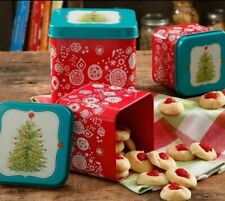 NEW PIONEER WOMAN SET OF 3 NESTING 'HOLIDAY CHEER' CHRISTMAS TINS picture