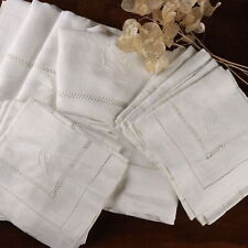 Antique Tablecloth with 10 Napkins Linen Italy XX Century picture