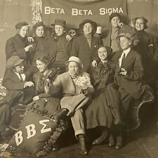 Antique Cabinet Card Photograph Beautiful Young Women Drinking Beta Beta Sigma picture