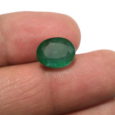 Outstanding Zambian Emerald Faceted Oval Shape 4.60 Crt Top Green Loose Gemstone picture