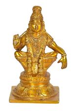 Brass Seated Lord Ayyappan Decorative Showpiece Figurine Statue For Home Temple picture