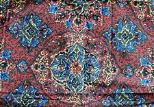 Fabric Vintage Fruit Of The Loom Abstract Red Blue Gold Green  WOF x 2.5 Yards picture