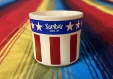 Vintage Sambo's Has It Restaurant Mug Stars Stripes Red White Blue Coffee USA picture