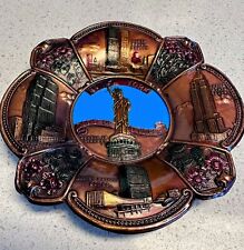 Vintage New York NYC City of Wonders Brass Metal Painted Famous Landmark picture