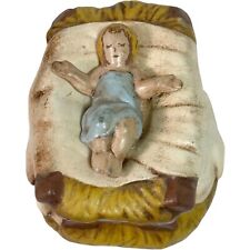Baby Jesus Figurine Manger Nativity Christmas Ceramic Vintage Replacement picture