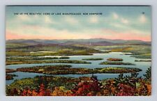 Lake Winnipesaukee NH-New Hampshire, Aerial Of Lake Area, Vintage Postcard picture