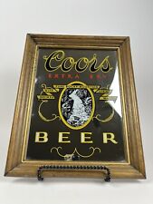 Vintage 11x14 COORS Extra Dry BEER Bar Mirror Wood Framed  Man cave Retro picture