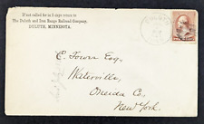 Antique 1855 Duluth & Iron Range Railroad Company Minnesota Advertising Envelope picture