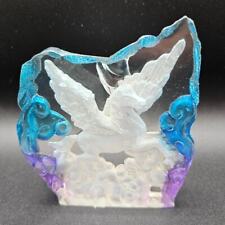 RARE Vintage Unicorn Acrylic Paperweight Figurine Crystal Colorful Pegasus picture