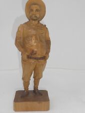 VINTAGE OURO SPAIN SANCHO PANZA HAND CARVED WOOD SCULPTURE FIGURINE #703/2 picture