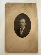 Antique B &W Cabinet Card Photograph Young Man picture