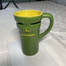 Vintage John Deere Coffee Travel Mug Green & Yellow W Lid Licensed Product 12 oz picture