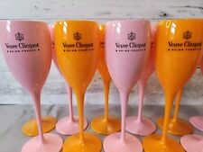 Veuve Clicquot Orange+ Pink Rose Champagne Acrylic Flute Glasses 4 Total New picture