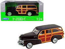 1948 Chevrolet Woody Fleetmaster Dark Brown 1/24 Diecast Model Car by Welly picture