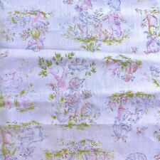 Vintage 50s MCM Cotton Fabric Pink Children Kittens & Puppies 64” X 12” Kitchsy picture