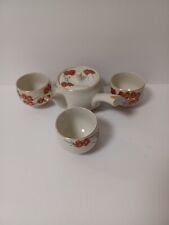 Vintage 1960’s Kutani Japanese Porcelain Tea Set Hand Painted Floral Gold Trim  picture
