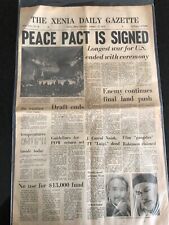 Vintage January 27 1973 The Xenia OH Daily Gazette Newspaper End of Vietnam War  picture