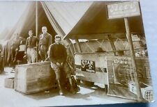 C.1917 WW1 RPPC Soldiers Tent Store STAR  Tabacco,BEVO Soft Drink Cigarette Ads picture