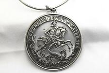 Large Big Medal of Saint George, Openwork, Sterling Silver  picture