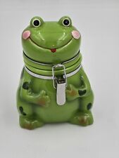 Original Boston Warehouse Trading Corp Adorable Green Frog Hinged Canister Jar picture