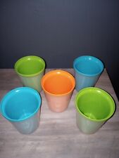5  Vintage Retro Party Peacock Plastic Cups  Double Walled Insulated  picture