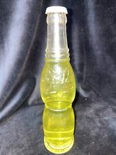 Vintage Full 8 Oz. Half Pint Embossed Nu-Icy Lemon  Soda Bottle Rare Pop Iowa picture