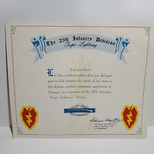 Vietnam 25th Infantry Division Tropic Lightening You Were There Certificate picture