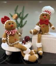 Two Pc Seated Gingerbread Couple , Gingerbread Decoration picture