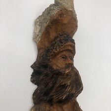 Vintage DOUG HICKS Hand Crafted 1984 MOUNTAIN MAN FOREST Carving 12” picture