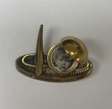 Original 1939 New York World's Fair Locket Pin Trylon Perisphere 1.75” picture